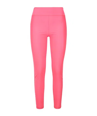 Versace Jeans Logo-tape Cropped Leggings In Pink