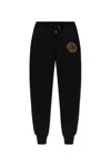 Versace Jeans V-emblem Print Track Pants In Black