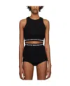 Versace Jeans Logo-print Cropped Tank Top In Black