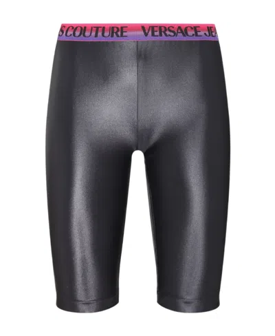 Versace Jeans Logo-waist Cycling Shorts In Black