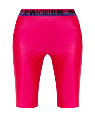 Versace Jeans Logo-waistband Cycling Shorts In Pink