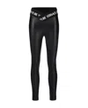 Versace Jeans Logo-waistband Leggings In Black
