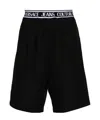 Versace Jeans Logo-waistband Shorts In Black