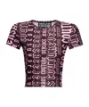 Versace Jeans Logomania Cropped T-shirt In Multicolor