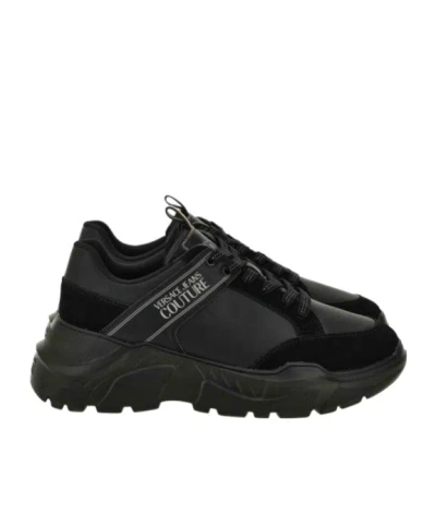 Versace Jeans Logo-patch Chunky Sneakers In Black
