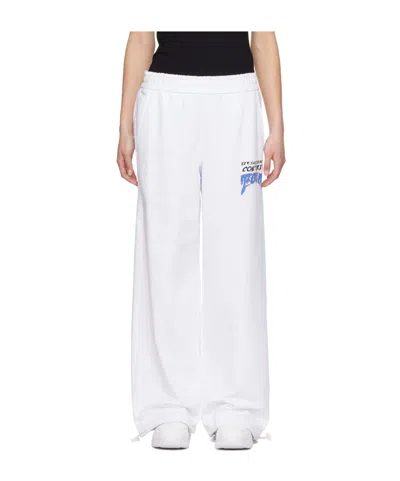 Versace Jeans Logo-print Elasticated-waist Track Pants In White