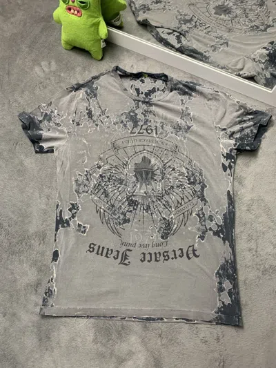 Pre-owned Versace Jeans Long Live Spirit Punk Tie Die T Shirt In Grey