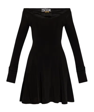 Versace Jeans Long Sleeve Dress In Black