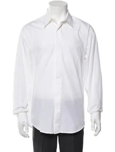 Pre-owned Versace Jeans Long Sleeve Dress Shirt In White