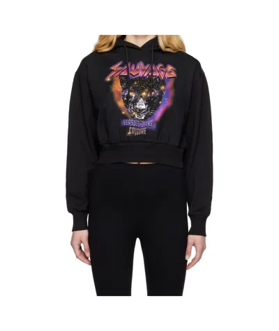 Versace Jeans Long Sleeve Hoodie In Black