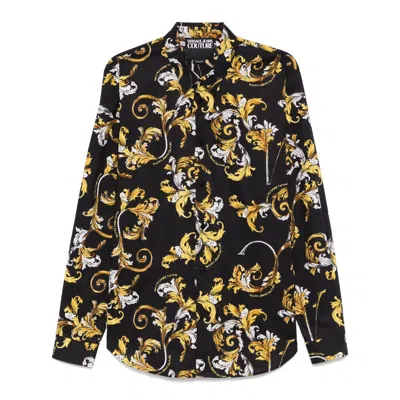 Versace Jeans Long-sleeved Shirt In Black