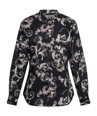 Versace Jeans Long-sleeved Shirt In Black