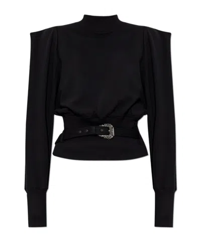 Versace Jeans Long-sleeved Sweater In Black