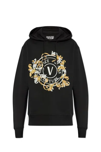 Versace Jeans Long-sleeved Sweater In Black