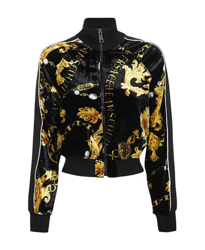 Versace Jeans Long-sleeved Sweater In Black