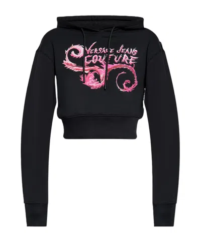Versace Jeans Long-sleeved Sweater In Black