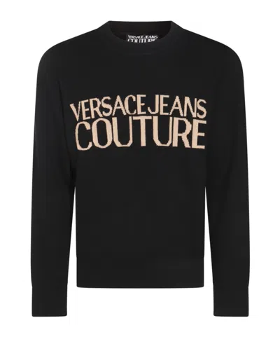 Versace Jeans Long-sleeved Sweater In Black