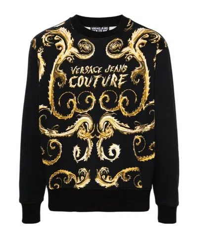Versace Jeans Long-sleeved Sweater In Black
