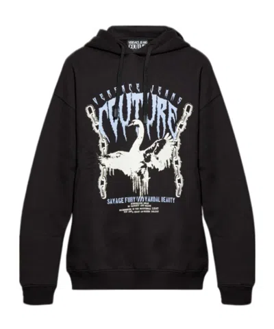 Versace Jeans Long-sleeved Sweater In Black