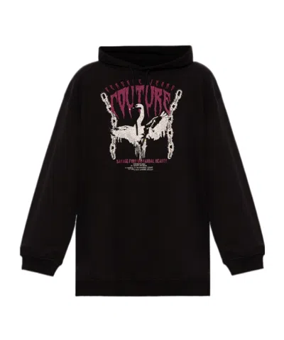 Versace Jeans Long-sleeved Sweater In Black