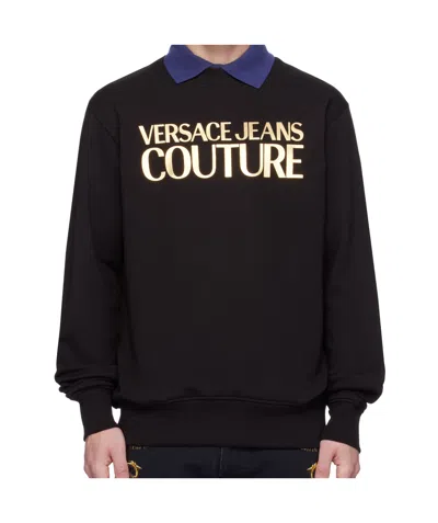 Versace Jeans Long-sleeved Sweater In Black