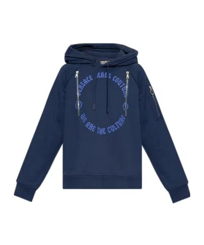 Versace Jeans Long-sleeved Sweater In Blue