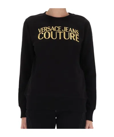 Versace Jeans Long-sleeved Sweatshirt In Black