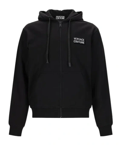 Versace Jeans Long-sleeved Sweatshirt In Black