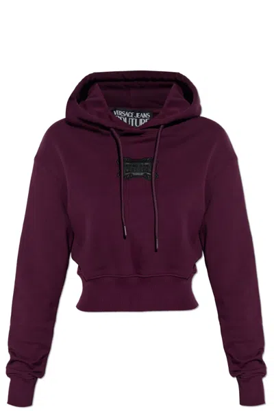 Versace Jeans Long-sleeved Sweatshirt In Brown