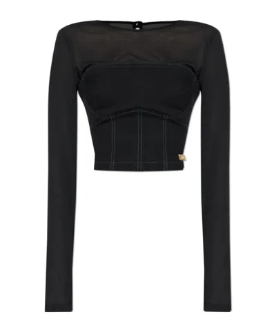 Versace Jeans Long-sleeved Tops In Black