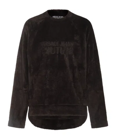 Versace Jeans Long-sleeved Sweater In Black