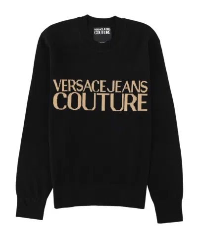 Versace Jeans Long-sleeved Sweater In Black