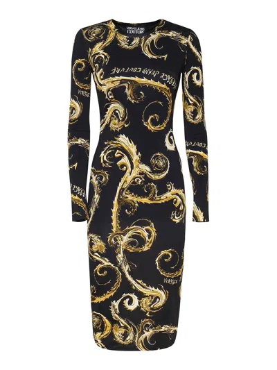 Versace Jeans Longuette Dress Baroque In Negro