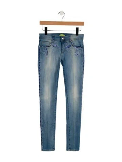 Pre-owned Versace Jeans Low-rise Skinny Leg Jeans In Blue