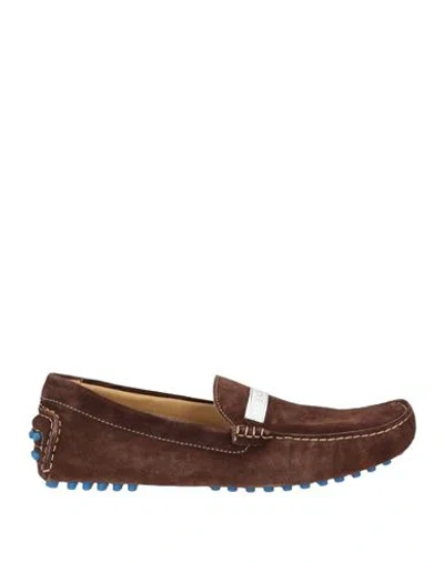 Versace Jeans Man Loafers Dark Brown Size 9 Leather