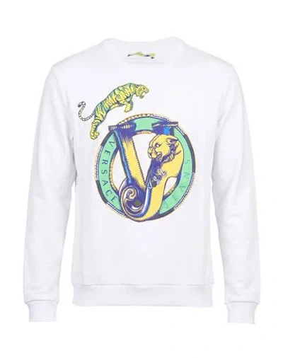 Versace Jeans Man Sweatshirt White Size S Cotton