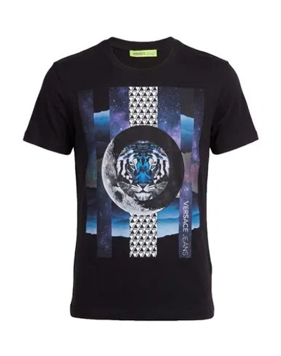 Versace Jeans Man T-shirt Black Size Xl Cotton