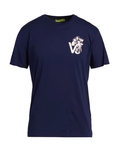 Versace Jeans Man T-shirt Blue Size Xxl Cotton