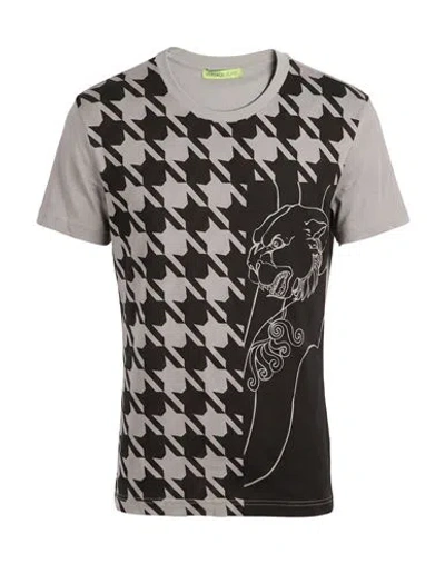 Versace Jeans Man T-shirt Grey Size S Cotton In Gray