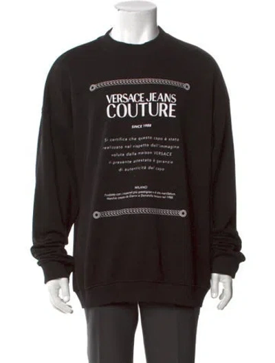 Pre-owned Versace Jeans Medusa Insignia Crew Neck Sweatshirt In Black