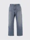 Versace Washed Blue Denim Jeans With Multi-pocket Design In Multi