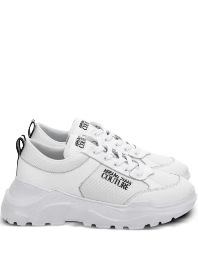 Versace Jeans Mesh-panelled Sneakers In White