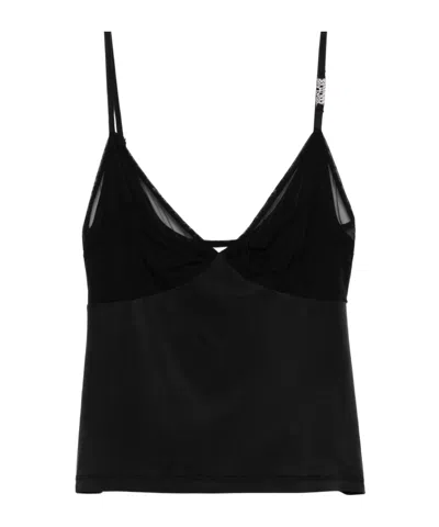 Versace Jeans Mesh-panelling Top In Blue