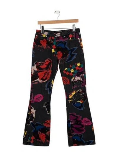Pre-owned Versace Jeans Mid-rise Flared Jeans In Black