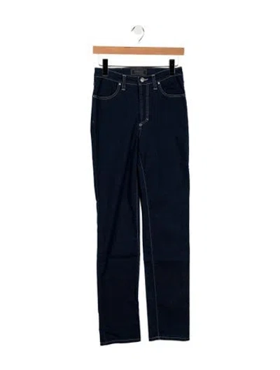 Pre-owned Versace Jeans Mid-rise Straight Leg Jeans In Blue