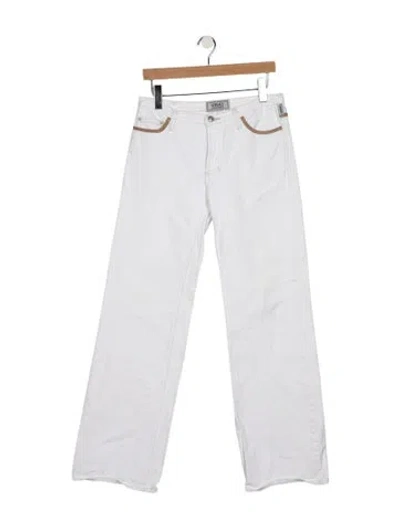 Pre-owned Versace Jeans Mid-rise Straight Leg Jeans In Blue