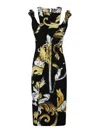 Versace Jeans Mini Dress Buckles Easy Barocco Out In Black