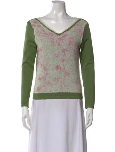 Pre-owned Versace Jeans Nylon Printed Sweater In Green