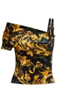 Versace Jeans One-shoulder Top In Animal Print