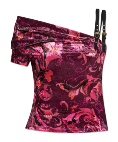Versace Jeans One-shoulder Top In Brown